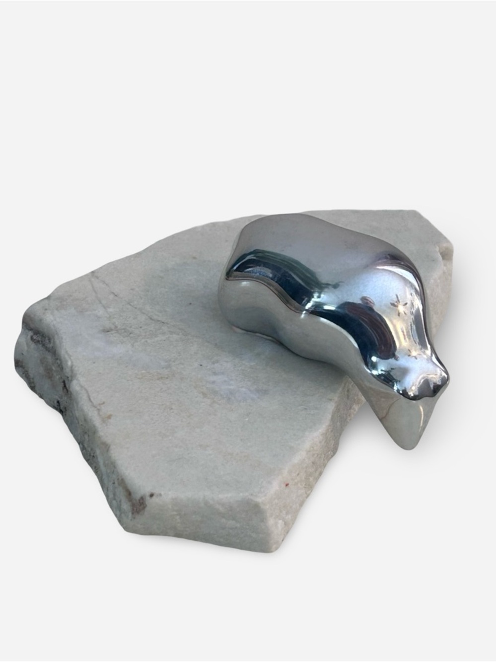 Hoselton Aluminum Bear Sculpture on Marble Base Made in Can - Modern Home Accent